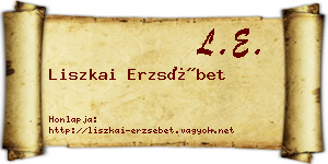 Liszkai Erzsébet névjegykártya