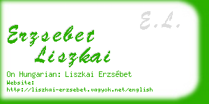 erzsebet liszkai business card